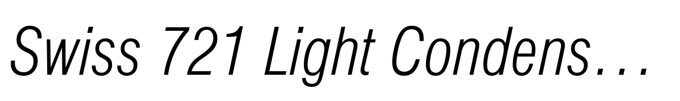 Swiss 721 Light Condensed Italic